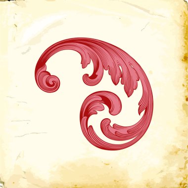 Tasarım için vintage elementlerin vektör barok 'u. 