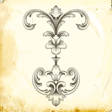 Tasarım için vintage elementlerin vektör barok 'u. 