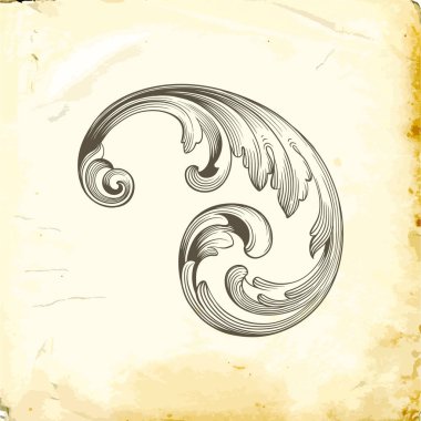 Tasarım için vintage elementlerin vektör barok 'u. 