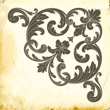 Tasarım için vintage elementlerin vektör barok 'u. 