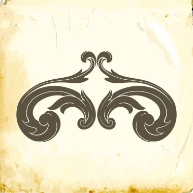 Tasarım için vintage elementlerin vektör barok 'u. 