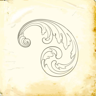 Tasarım için vintage elementlerin vektör barok 'u. 