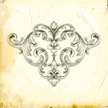 Tasarım için vintage elementlerin vektör barok 'u. 