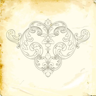 Tasarım için vintage elementlerin vektör barok 'u. 