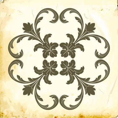 Tasarım için vintage elementlerin vektör barok 'u. 