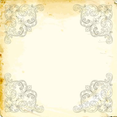 Tasarım için vintage elementlerin vektör barok 'u. 