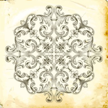 Tasarım için vintage elementlerin vektör barok 'u. 