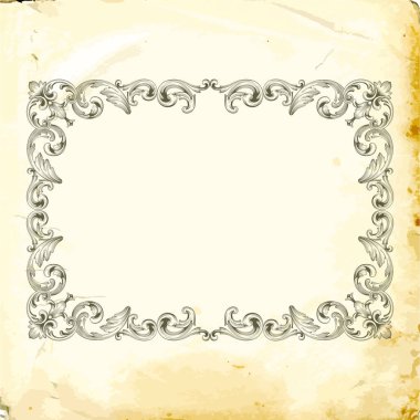 Tasarım için vintage elementlerin vektör barok 'u. 