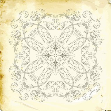 Tasarım için vintage elementlerin vektör barok 'u. 