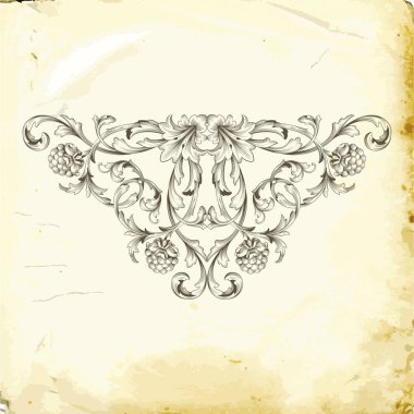 Tasarım için vintage elementlerin vektör barok 'u. 