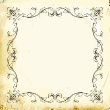 Tasarım için vintage elementlerin vektör barok 'u. 