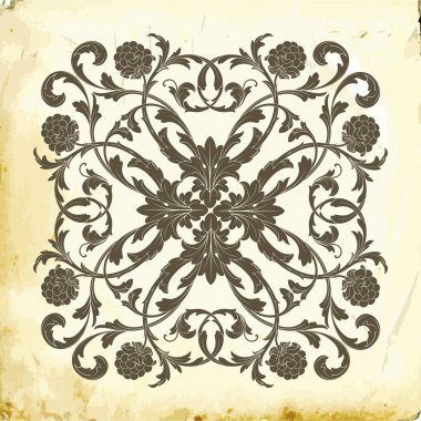 Tasarım için vintage elementlerin vektör barok 'u. 