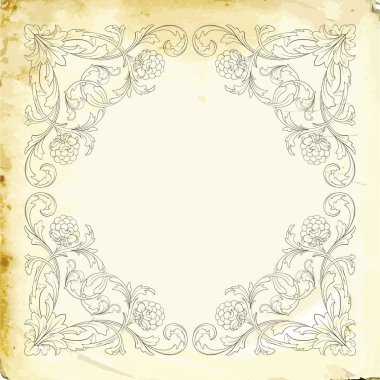 Tasarım için vintage elementlerin vektör barok 'u. 