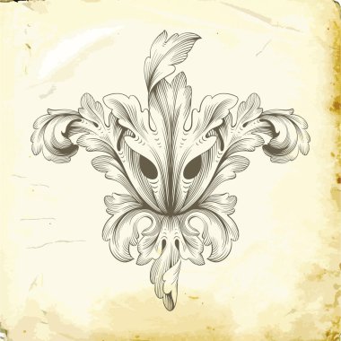 Tasarım için vintage elementlerin vektör barok 'u. 