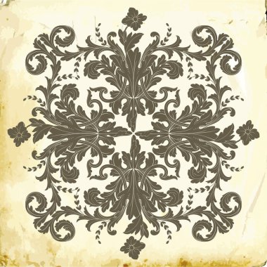 Tasarım için vintage elementlerin vektör barok 'u. 