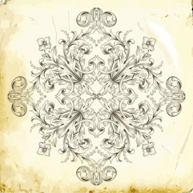 Tasarım için vintage elementlerin vektör barok 'u. 