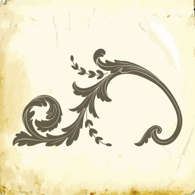 Tasarım için vintage elementlerin vektör barok 'u. 