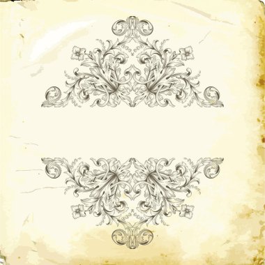 Tasarım için vintage elementlerin vektör barok 'u. 