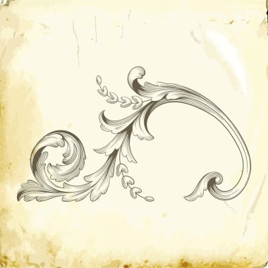 Tasarım için vintage elementlerin vektör barok 'u. 