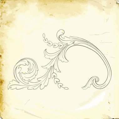 Tasarım için vintage elementlerin vektör barok 'u. 