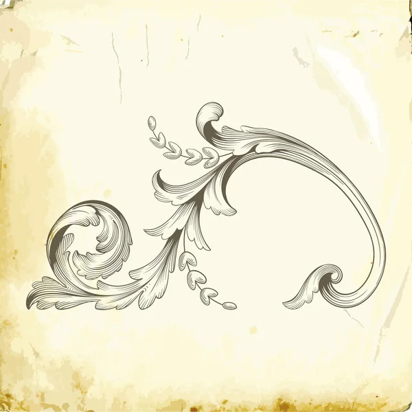 Tasarım için vintage elementlerin vektör barok 'u. 