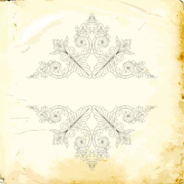 Tasarım için vintage elementlerin vektör barok 'u. 