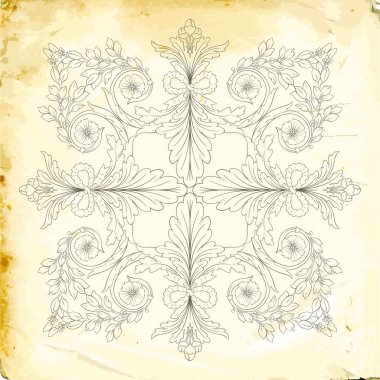 Tasarım için vintage elementlerin vektör barok 'u. 