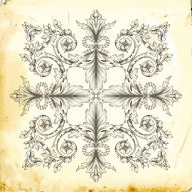 Tasarım için vintage elementlerin vektör barok 'u. 