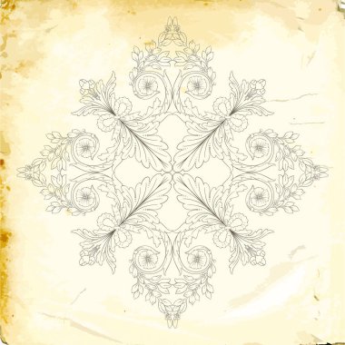 Tasarım için vintage elementlerin vektör barok 'u. 