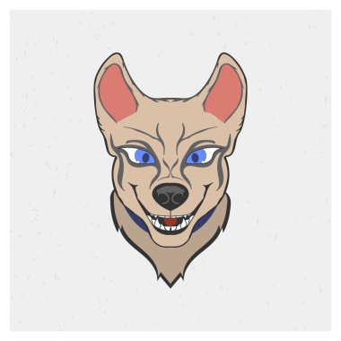 Alman çoban köpeği - izole edilmiş vektör çizimi. Gri retro arkaplan.