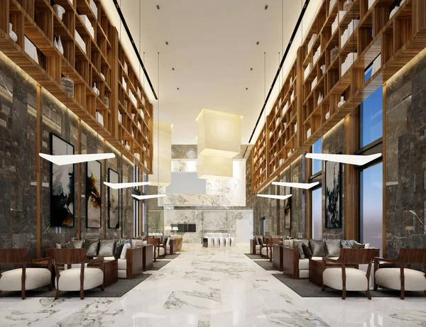 Render Luxe Hotellobby Ingang — Stockfoto