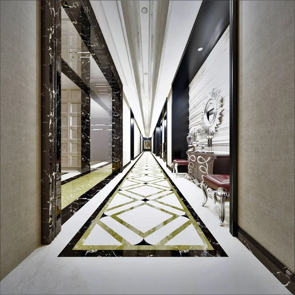 Render Hotel Lobby Entrance — Stock Photo, Image