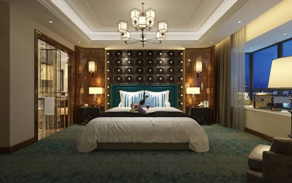 Render Luxury Hotel Room — Stock Photo, Image