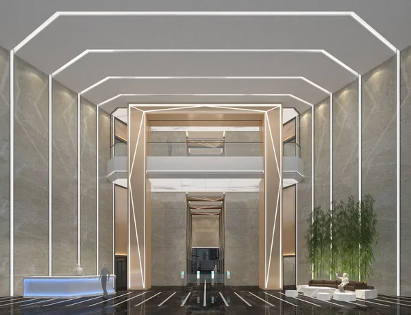 Rendern Luxus Moderne Hotel Lobby Eingang — Stockfoto