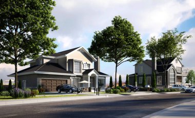 modern Bina dış 3D render