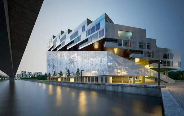 modern Bina dış 3D render