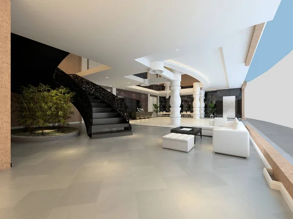Rendering Lusso Moderno Hotel Reception Lobby — Foto Stock