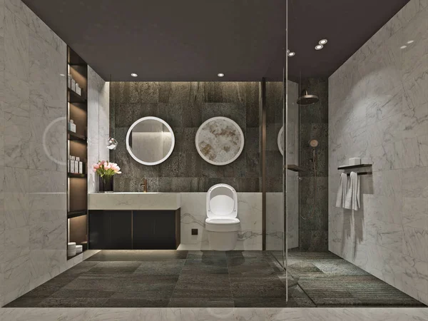 Renderizado Baño Moderno — Foto de Stock