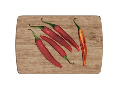 3D render kırmızı biber biber