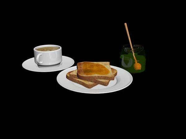Rendu Toasts Avec Marmelade — Photo