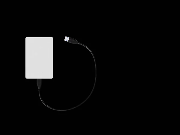 White Power Bank Black Background — Stock Photo, Image