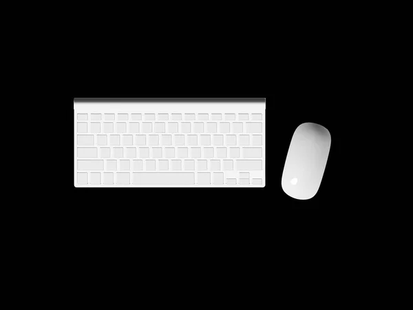 Renderização Teclado Mouse — Fotografia de Stock