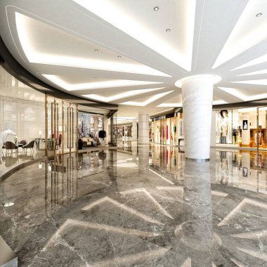 Alışveriş merkezinin 3D görüntüsü