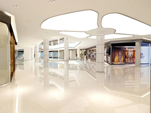 Renderowanie Wnętrza Centrum Handlowego — Zdjęcie stockowe