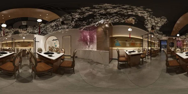 360 derece ev iç, oturma ve yemek odası