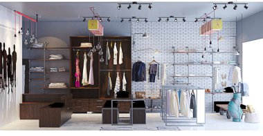 3D tasarım moda dükkanı