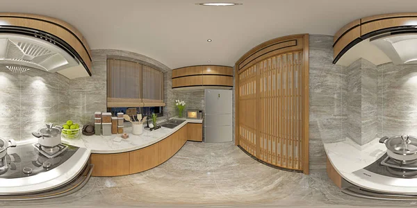 Render 360 Graden Huis Interieur — Stockfoto