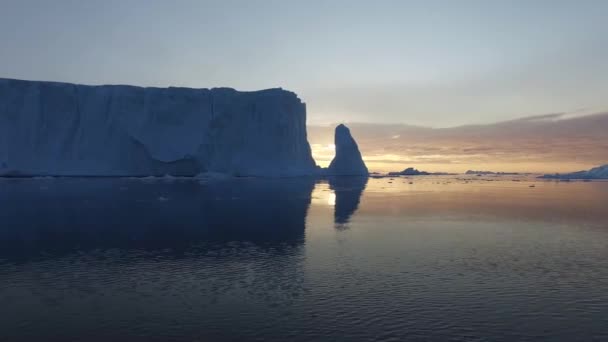 Icebergs Oceano Ártico Pólo Norte Groenlândia — Vídeo de Stock