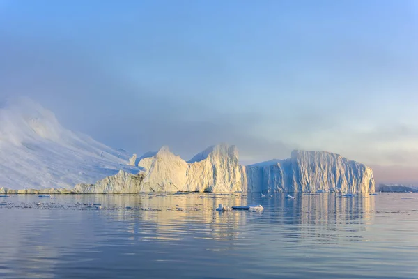 Grönland Jeges Tenger Északi Sarki Jéghegyek — Stock Fotó
