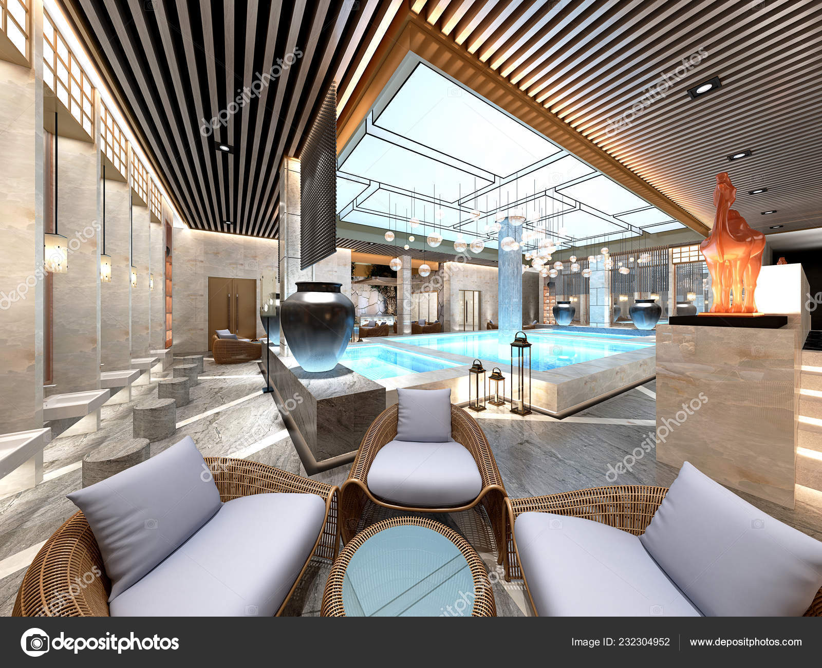 Render Pool Wellness Spa Space Stock Photo C Mtellioglu